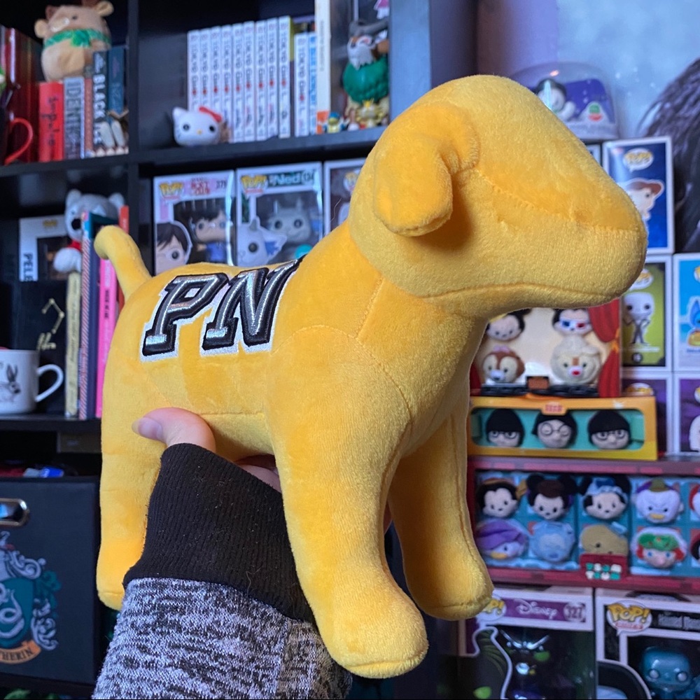 VS PINK yellow dog plush